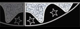 avm0909 Olas blancas y estrellas: manguera blanca y tapiz blanco en estructura de aluminio